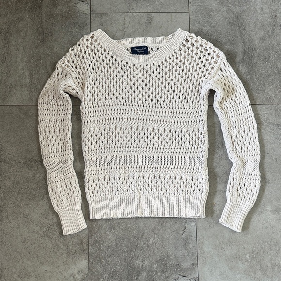 American Eagle Outfitters Sweaters - 3/$20 deal! Crocheted Cream Sweater size S whimsical fairy
